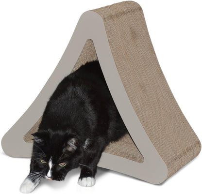 3-Sided Vertical Scratch Play & Perch Cat Scratching Post, 18" X 10.5" X 15.9", Multiple Angle Cat Scratching Pad; 6 Usable Sides, 100% Recyclable Cardboard Lounge