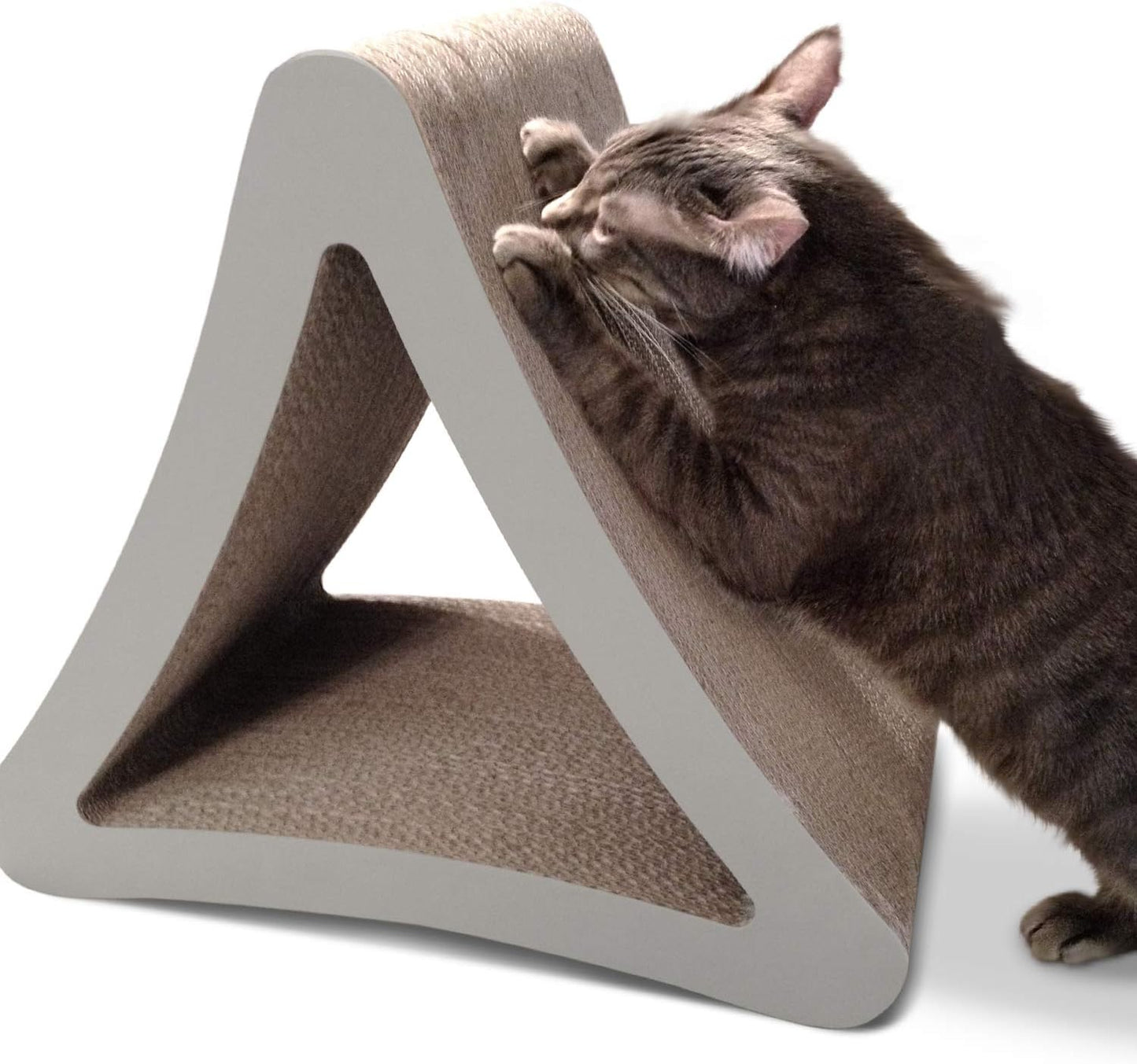 3-Sided Vertical Scratch Play & Perch Cat Scratching Post, 18" X 10.5" X 15.9", Multiple Angle Cat Scratching Pad; 6 Usable Sides, 100% Recyclable Cardboard Lounge