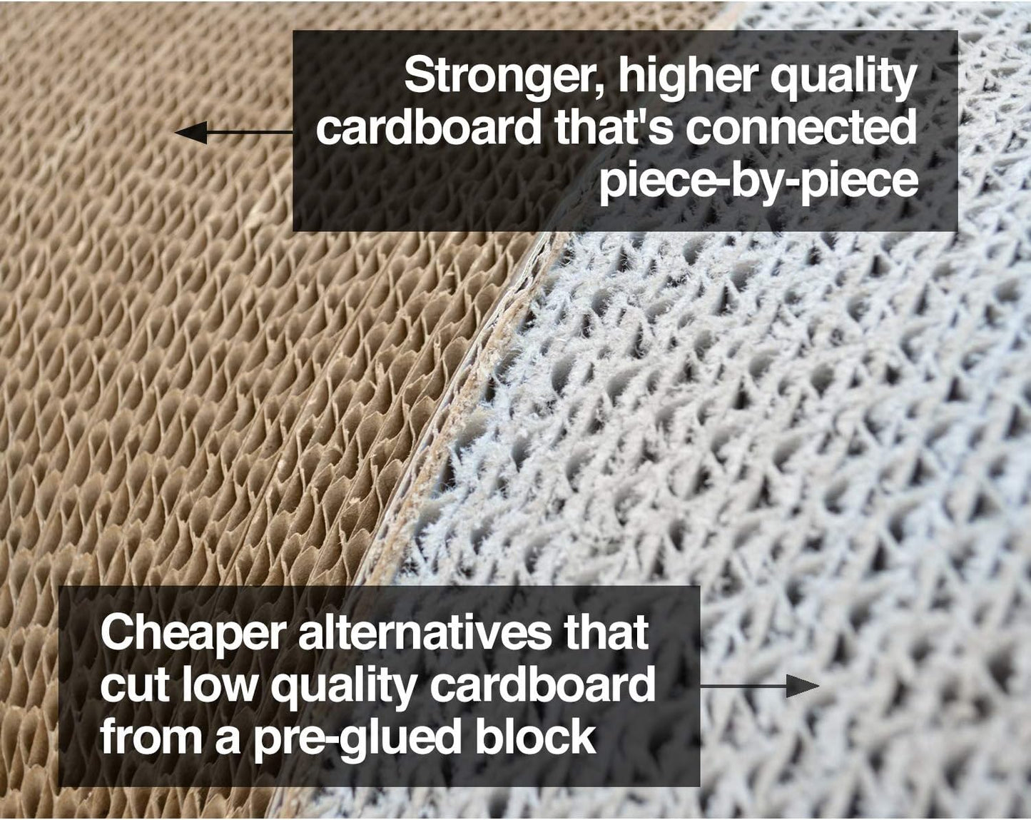 3-Sided Vertical Scratch Play & Perch Cat Scratching Post, 18" X 10.5" X 15.9", Multiple Angle Cat Scratching Pad; 6 Usable Sides, 100% Recyclable Cardboard Lounge